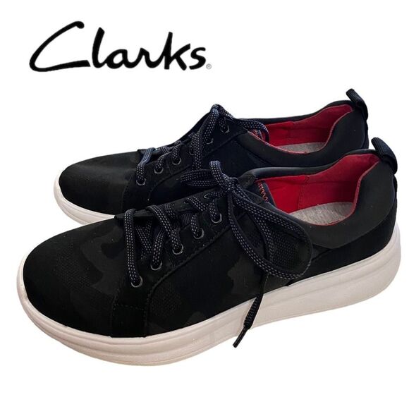 Cloudsteppers by Clarks Shoes - CLOUDSTEPPERS by CLARKS Ezera Black Women's Lace Sneakers 7.5 7.5N